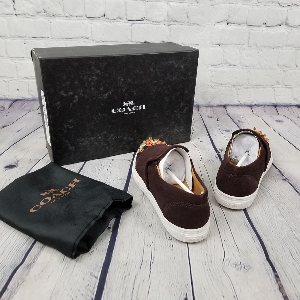 COACH | C103 beaded sequin cap toe split suede slip-on sneaker - Picture 5 of 8
